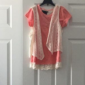 Lace trimmed with vest